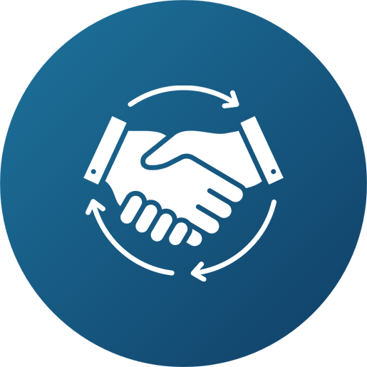 Иконка партнерства и тестов: совместный подбор схемы нанесения и расхода клея